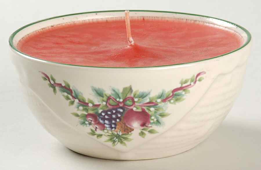 Holly Joy Basket Lite W/Candle Wax by Pfaltzgraff-1