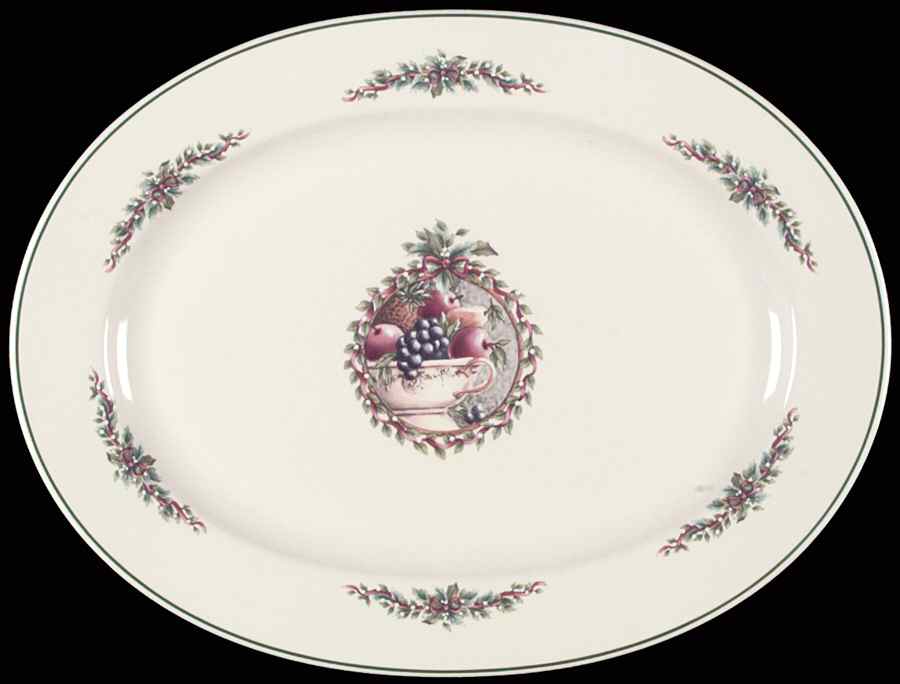 Holly Joy 14" Oval Serving Platter by Pfaltzgraff-1