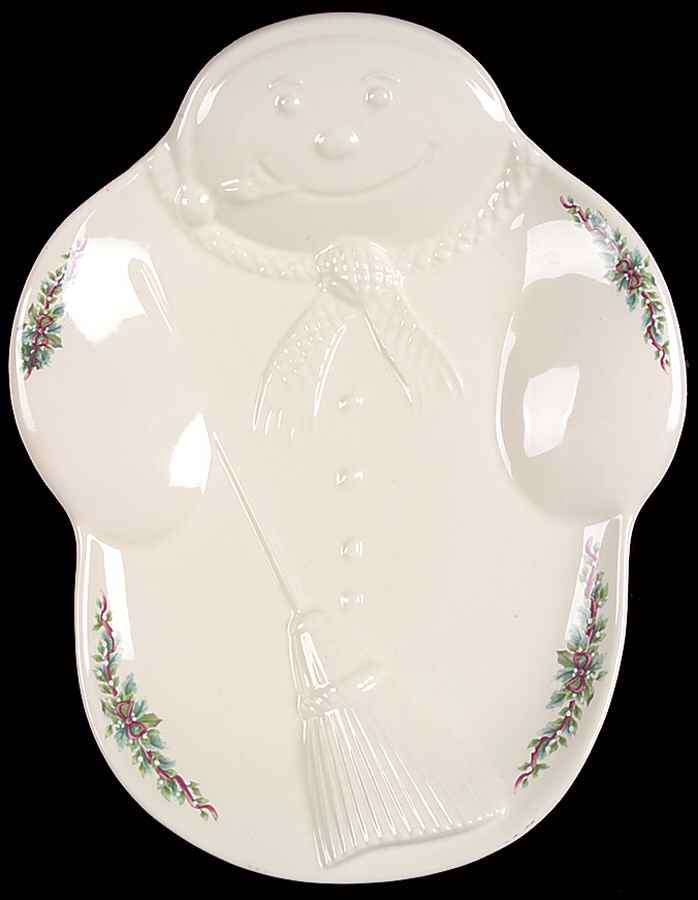 Holly Joy Embossed Snowman Plate by Pfaltzgraff-1