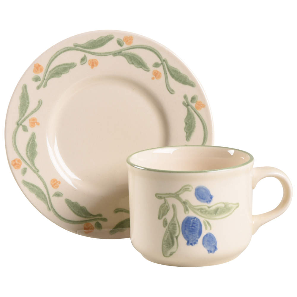 Honeybrooke Flat Cup & Saucer Set by Pfaltzgraff-1