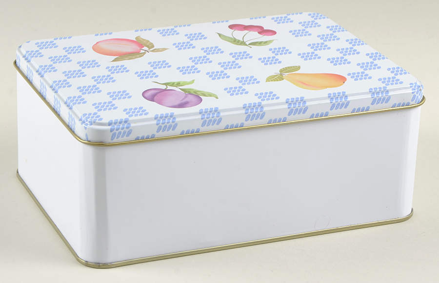 Hopscotch (Fruit) Medium Rectangular Storage Tin by Pfaltzgraff-1