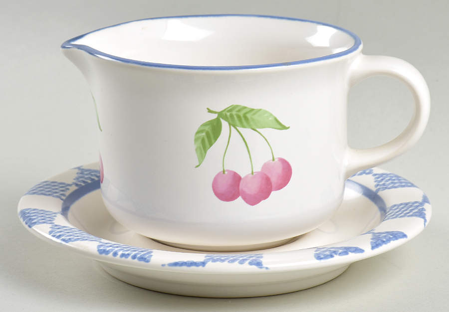 Hopscotch (Fruit) Gravy Boat & Underplate by Pfaltzgraff-1