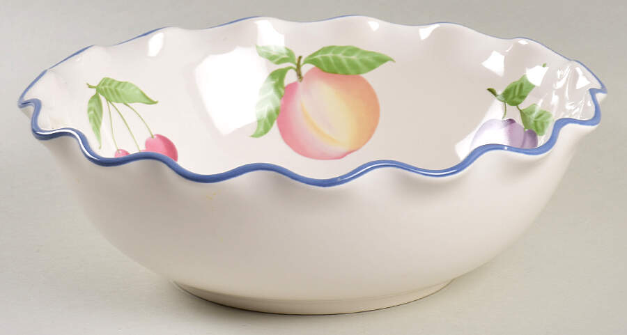 Hopscotch (Fruit) Large Round Fluted Bowl by Pfaltzgraff-1