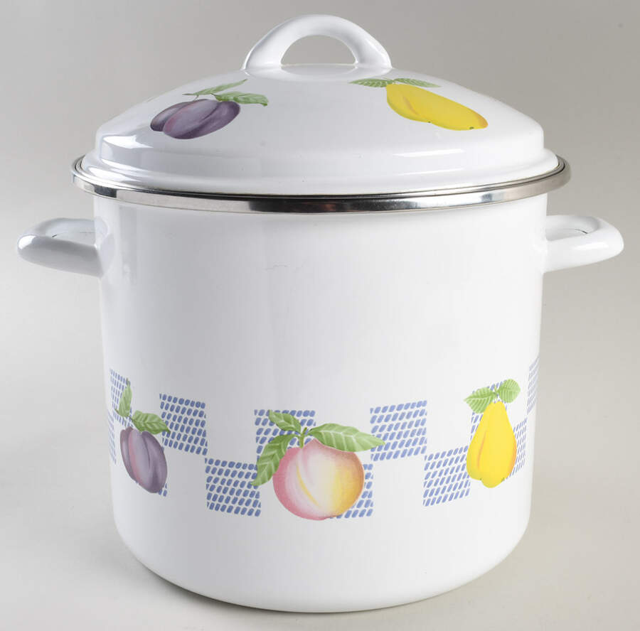 Hopscotch (Fruit) 8 Quart Metal Stew Pot by Pfaltzgraff-1