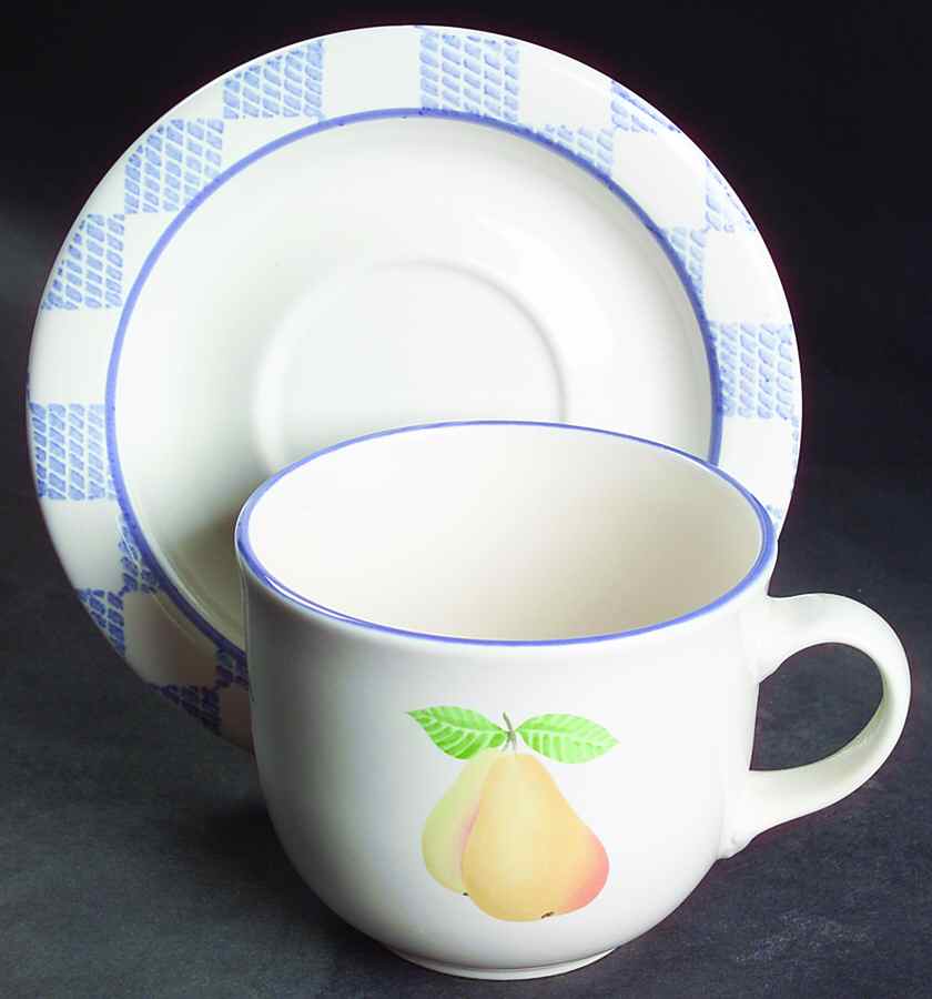 Hopscotch (Fruit) Oversized Cup & Saucer Set by Pfaltzgraff-1