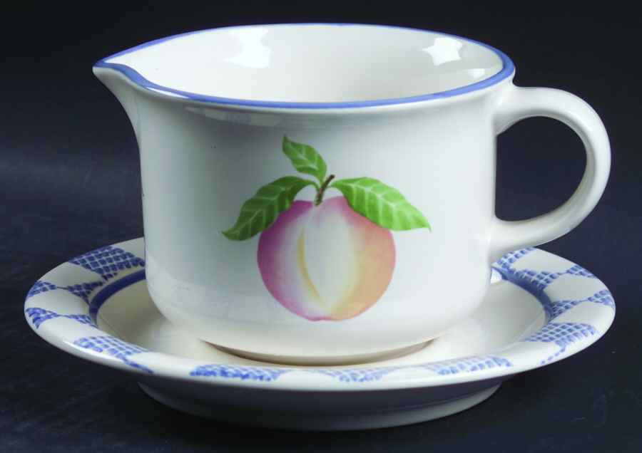 Hopscotch (Fruit) Gravy Boat & Underplate by Pfaltzgraff-1