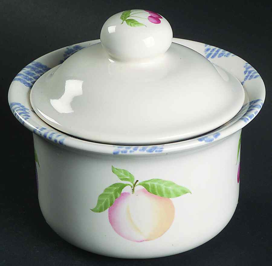 Hopscotch (Fruit) Sugar Bowl & Lid by Pfaltzgraff-1