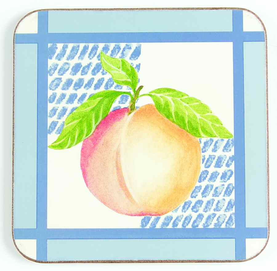 Hopscotch (Fruit) Square Corkback Coaster by Pfaltzgraff-1