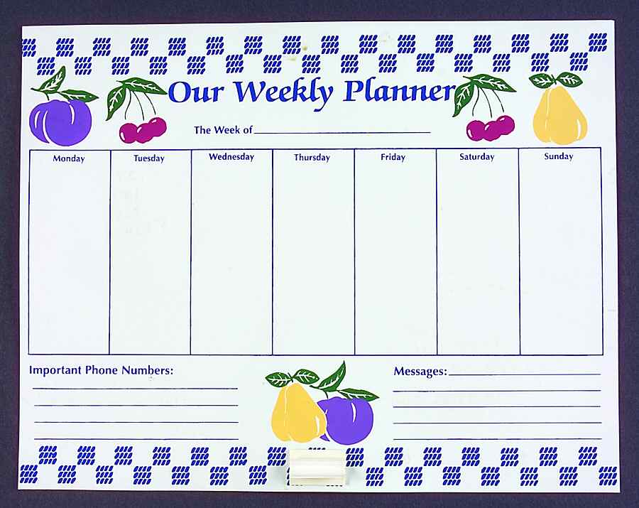 Hopscotch (Fruit) Weekly Planner Magnet by Pfaltzgraff-1
