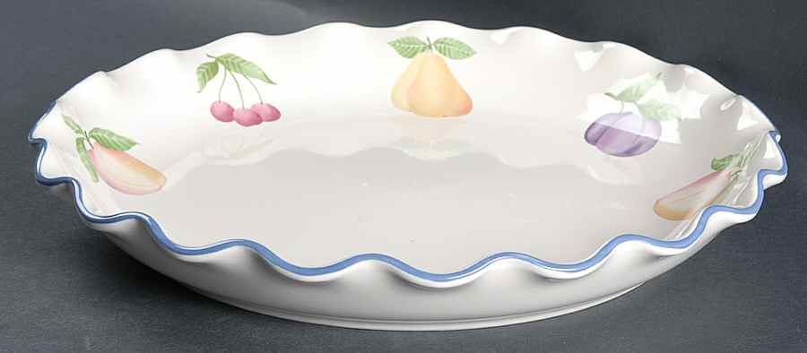 Hopscotch (Fruit) Fluted Cake Plate by Pfaltzgraff-1