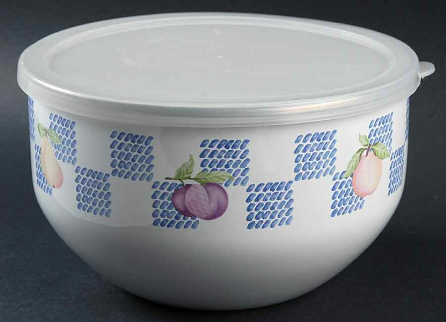 Hopscotch (Fruit) 7" Metal Bowl & Plastic Lid by Pfaltzgraff-1