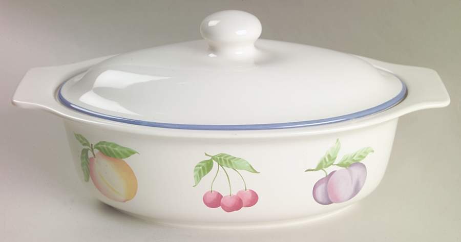 Hopscotch (Fruit) 1.25 Quart Oval Covered Casserole by Pfaltzgraff-1