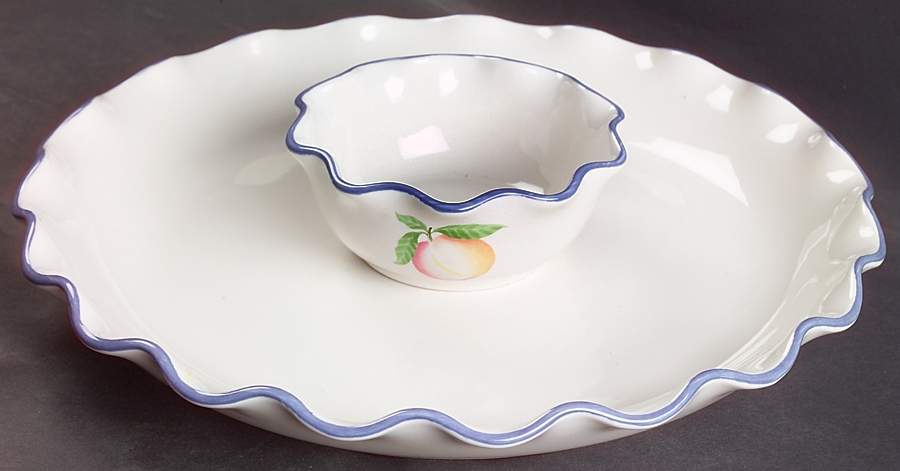 Hopscotch (Fruit) (2 Piece) Fluted Chip/Dip Set by Pfaltzgraff-1