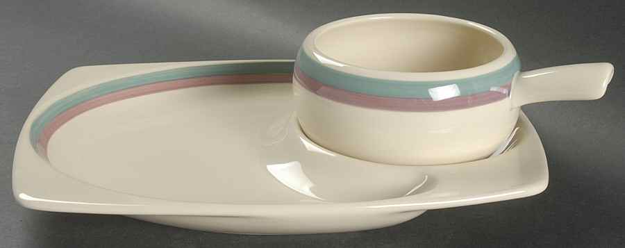 Juniper Snack Set with 11" (SNTR11) Tray & Stick Handle Soup (SOH) by Pfaltzgraff-1