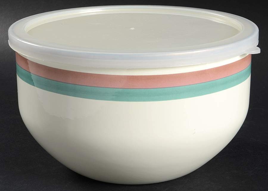 Juniper 7 3/4" Metal Bowl W/Plastic Lid by Pfaltzgraff-1