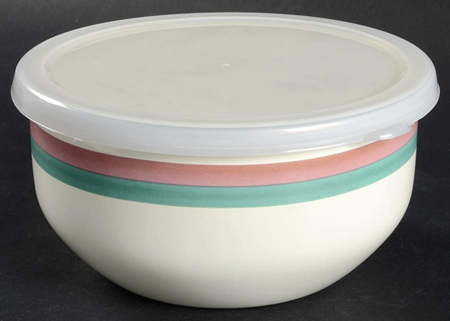 Juniper Bowl-Metal 5 3/4" with Plastic Lid by Pfaltzgraff-1