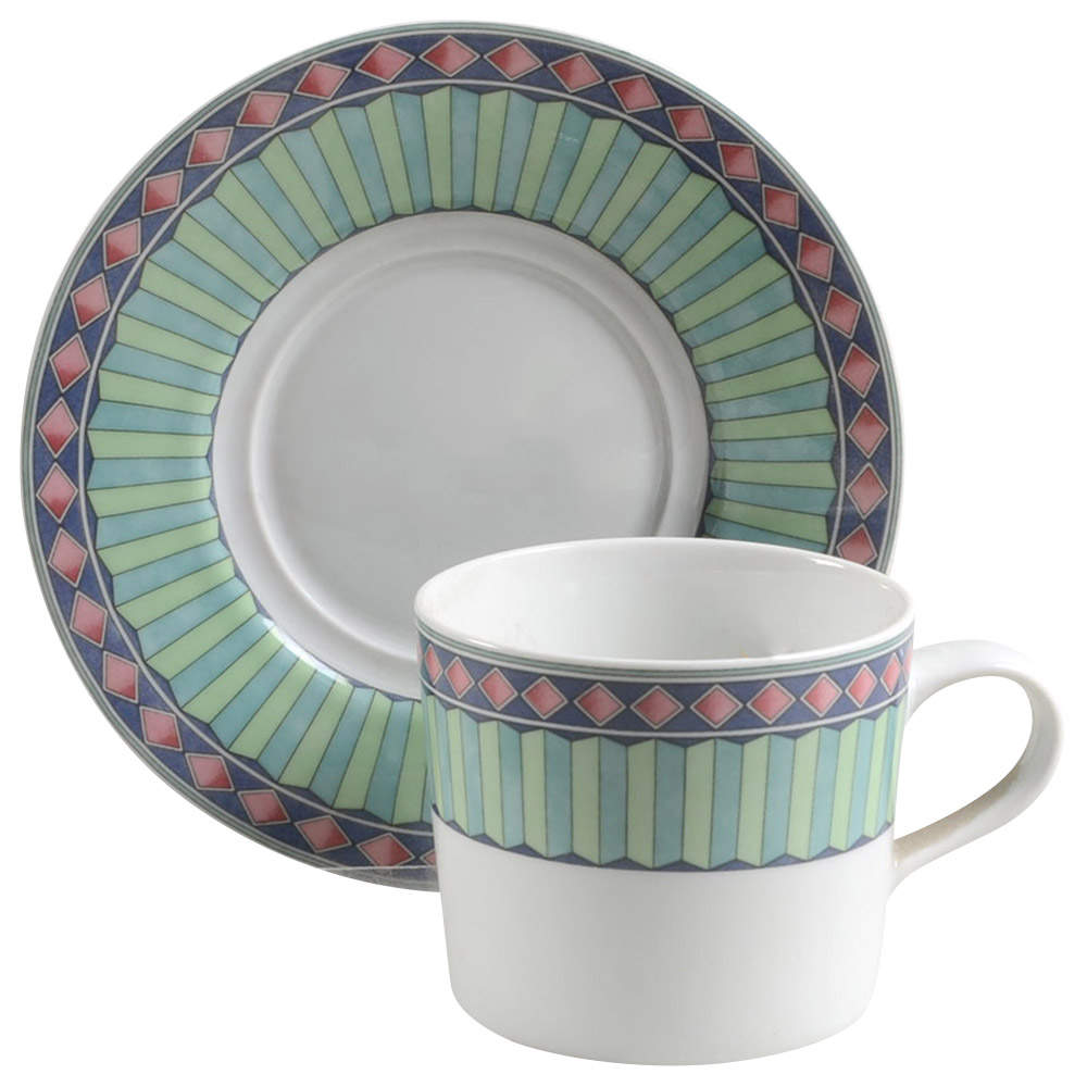 Luminescence Flat Cup & Saucer Set by Pfaltzgraff-1
