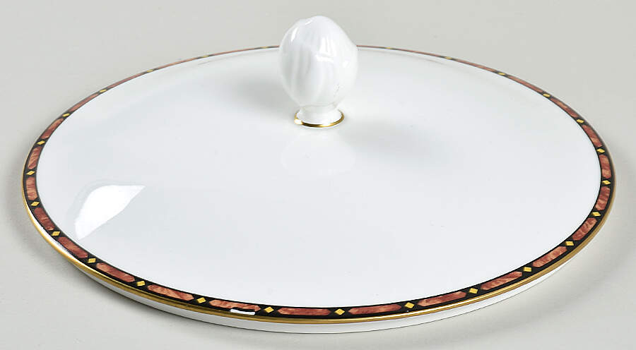 Marquetry Lid for Round Vegetable by Pfaltzgraff-1