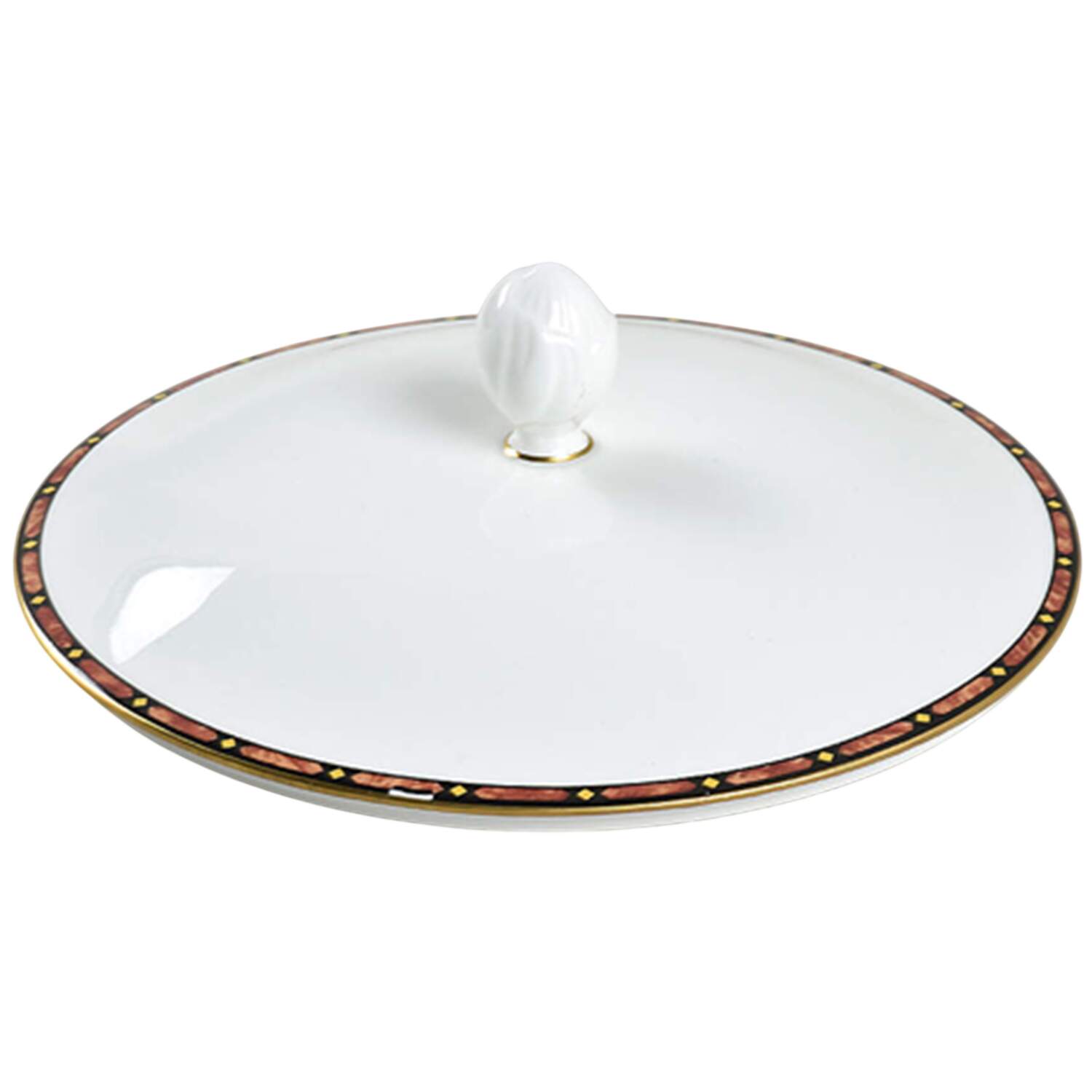 Marquetry Lid for Round Vegetable by Pfaltzgraff-1