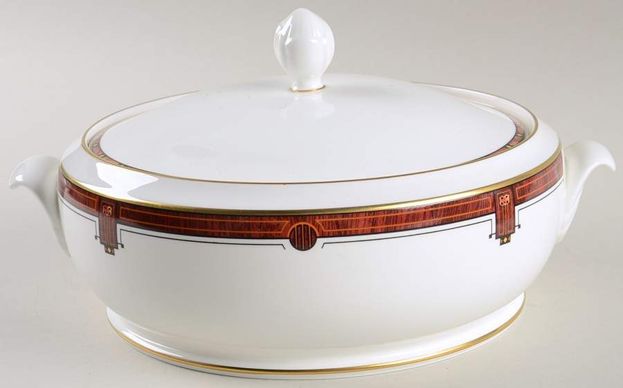 Marquetry Round Covered Vegetable by Pfaltzgraff-1