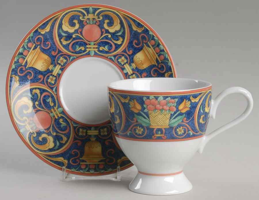 Mazarine Footed Cup & Saucer Set by Pfaltzgraff-1