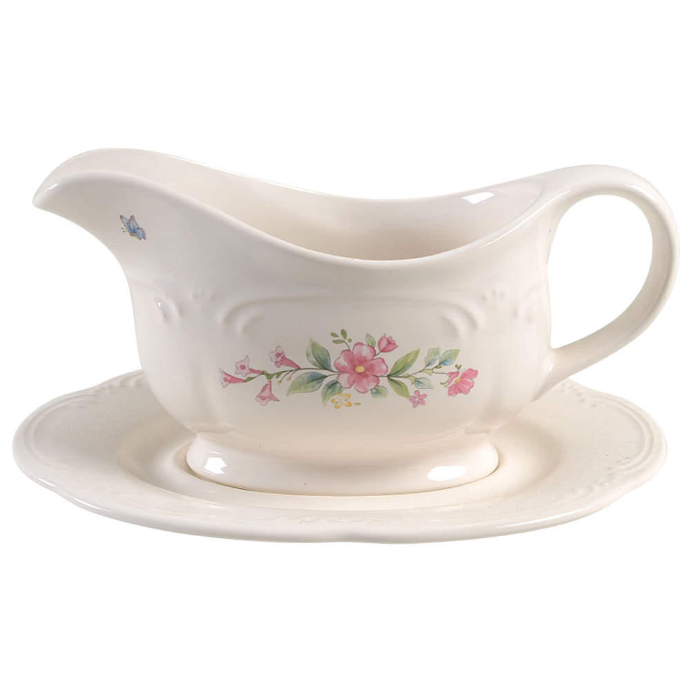 Meadow Lane Gravy Boat & Underplate by Pfaltzgraff-1