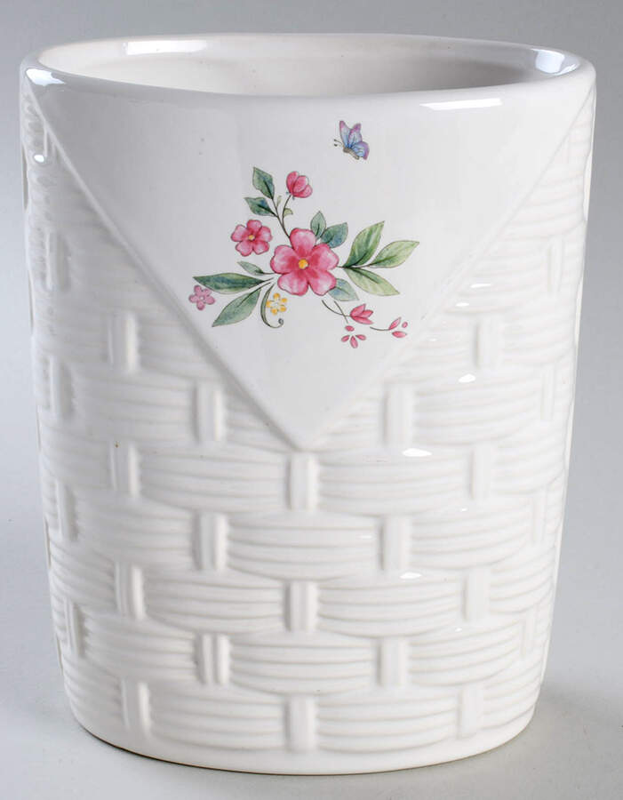 Meadow Lane Basketweave Utensil Holder by Pfaltzgraff-1
