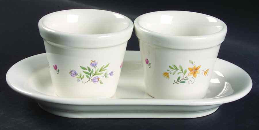 Meadow Lane Herb Pots with Tray (2 Pots and 1 Tray) by Pfaltzgraff-1