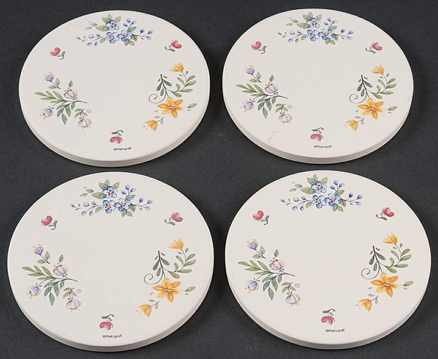 Meadow Lane Round (Thirsty) Stone Coaster - Set of 4 by Pfaltzgraff-1