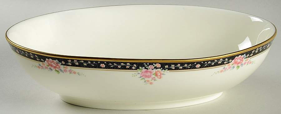 Midnight Bouquet 10" Oval Vegetable Bowl by Pfaltzgraff-1