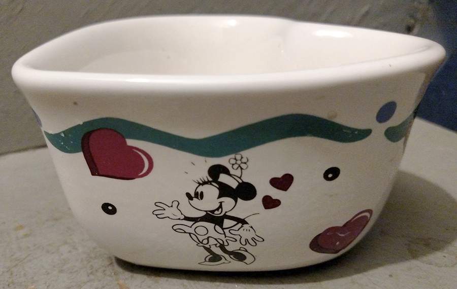 Mickey Mouse Heart Shaped Custard Cup by Pfaltzgraff-1