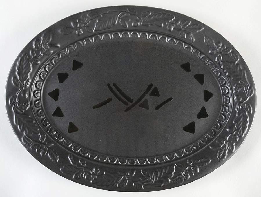 Midnight Sun 18" Embossed Oval Serving Platter by Pfaltzgraff-1