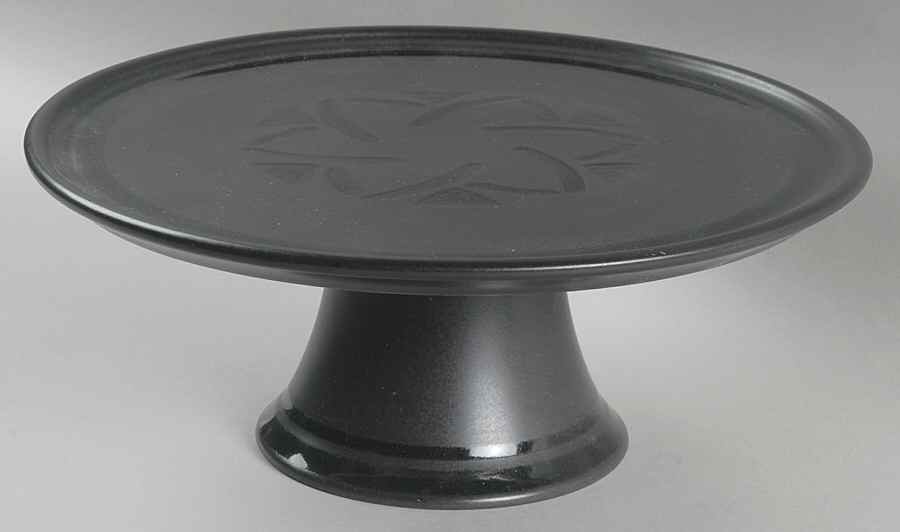 Midnight Sun 11" Diameter Pedestal Cake Stand by Pfaltzgraff-1