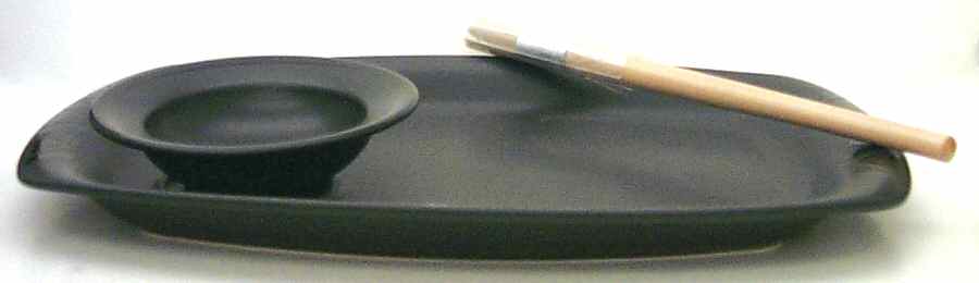 Midnight Sun 3-Piece Barbeque (Plate, Bowl and Brush) by Pfaltzgraff-1