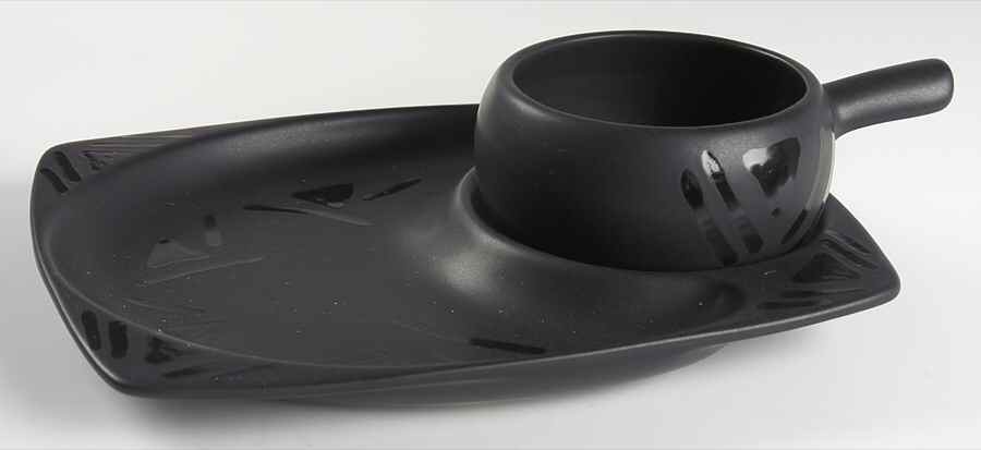 Midnight Sun Snack Set with 11" (SNTR11) Tray & Stick Handle Soup (SOH) by Pfaltzgraff-1