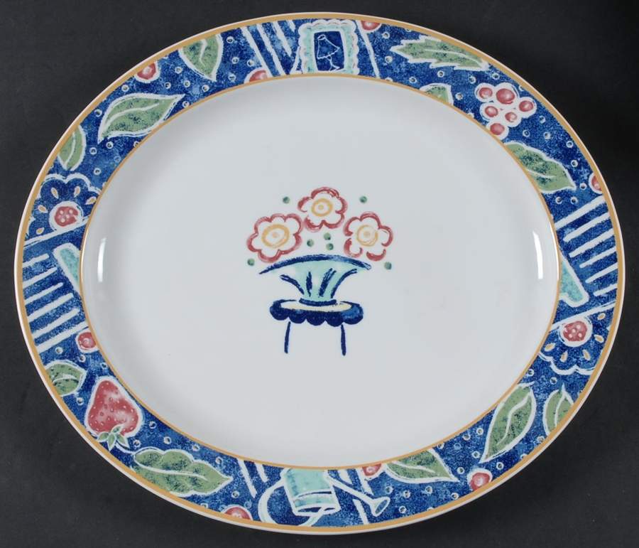 Montage 14" Oval Serving Platter by Pfaltzgraff-1