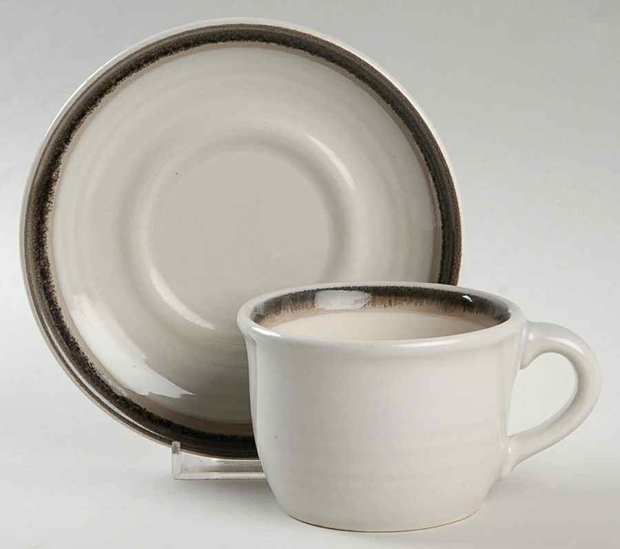 Moon Shadow Flat Cup & Saucer Set by Pfaltzgraff-1