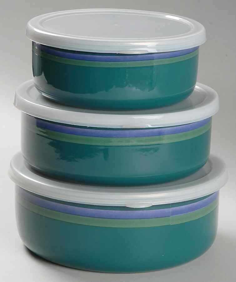 Mountain Shadow (3 Piece) Metal Bowl W/Plastic Lids (5", 6", 7") by Pfaltzgraff-1