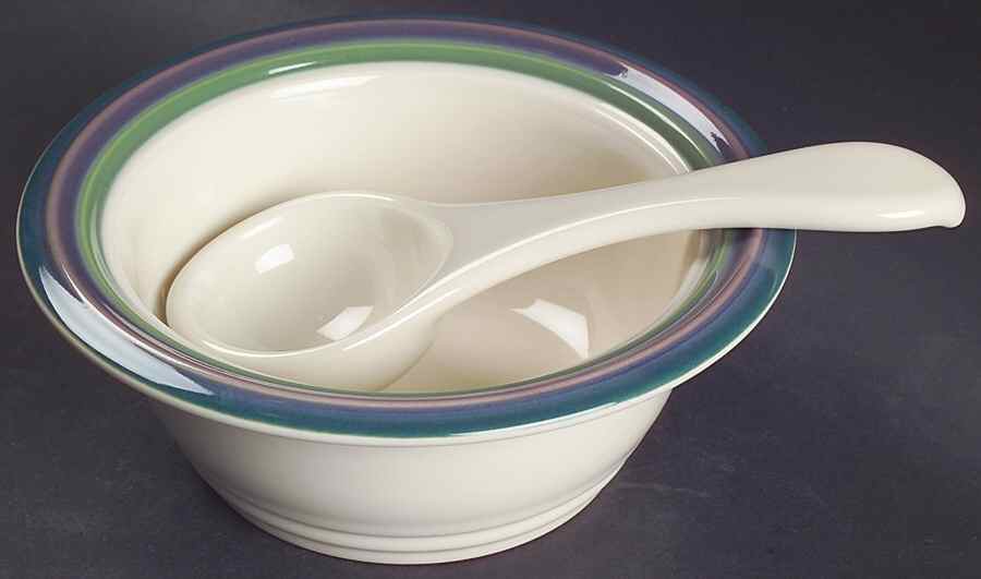 Mountain Shadow Dip/Salsa Crock & Ladle by Pfaltzgraff-1