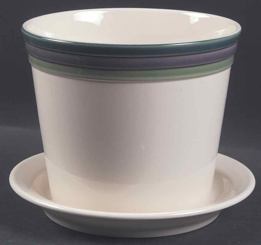 Mountain Shadow 6" Flower Pot & Underplate by Pfaltzgraff-1