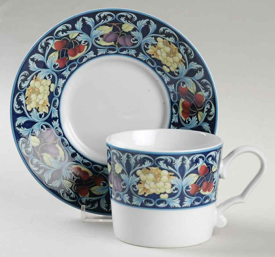 Napoli (Porcelain) Flat Cup & Saucer Set by Pfaltzgraff-1