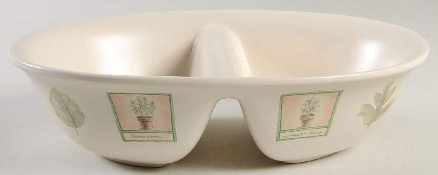 Naturewood 10" Oval Divided Vegetable Bowl by Pfaltzgraff-1