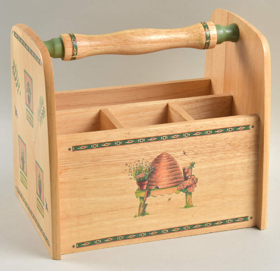 Naturewood Wood Silverware/Napkin Caddy by Pfaltzgraff-1