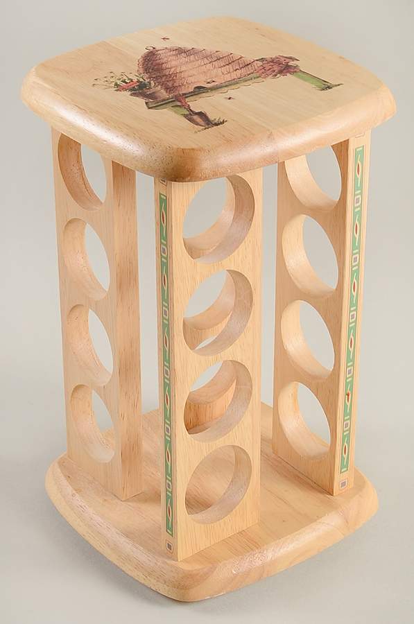 Naturewood Rack for Lazy Susan Spice Jar Set by Pfaltzgraff-1