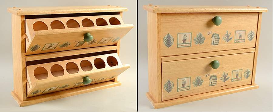 Naturewood 2 Drawer Wood Spice Rack No Jars by Pfaltzgraff-1
