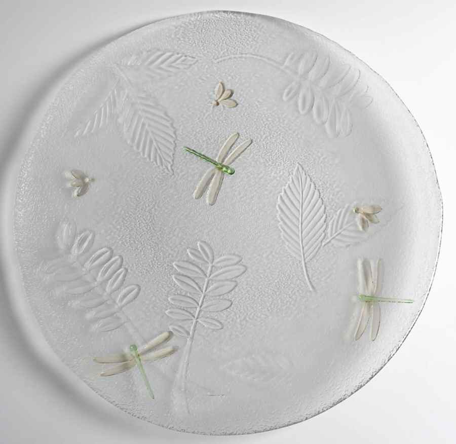 Naturewood 15" Round Frosted Glassware Platter by Pfaltzgraff-1