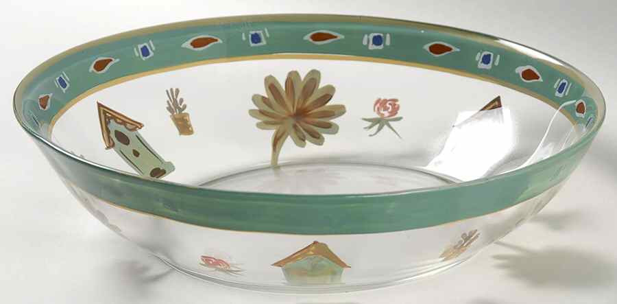 Naturewood Individual Hand Painted Glass Salad Bowl by Pfaltzgraff-1
