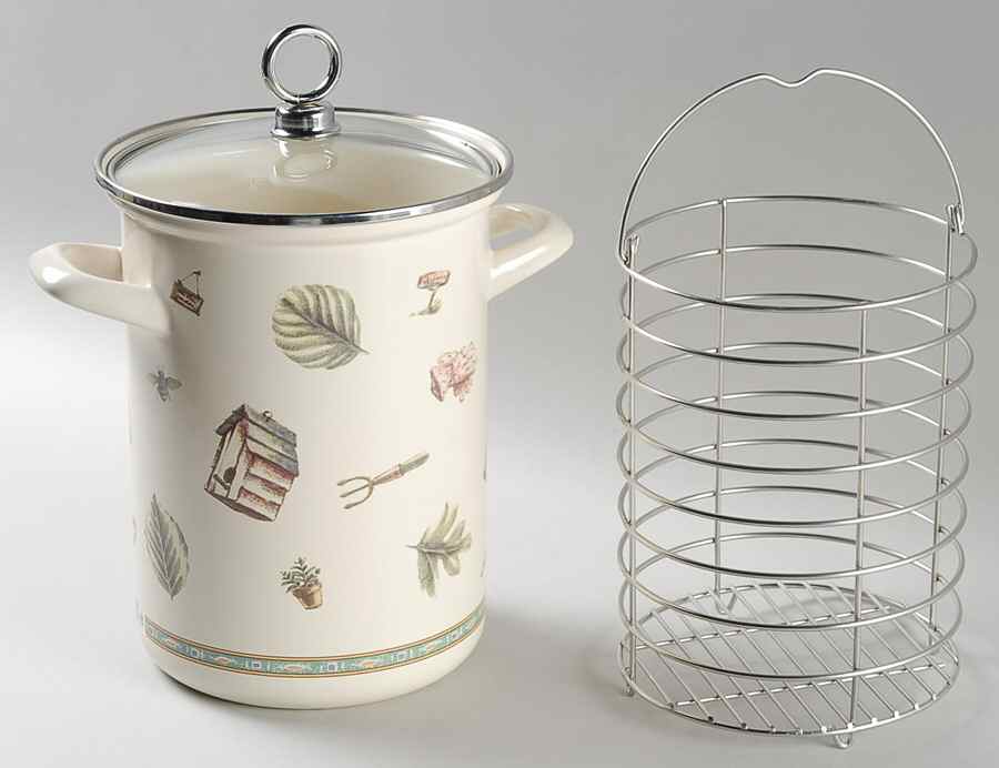 Naturewood Asparagus Pot & Lid with Metal Steamer by Pfaltzgraff-1