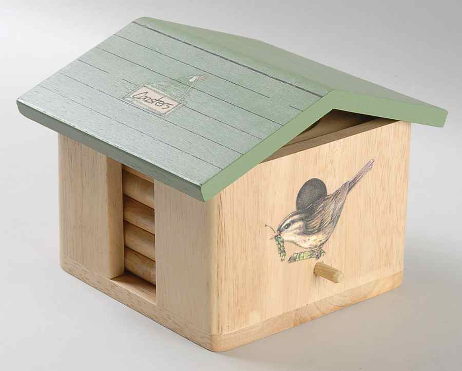 Naturewood 6 Piece Wood Birdhouse Coaster Set by Pfaltzgraff-1