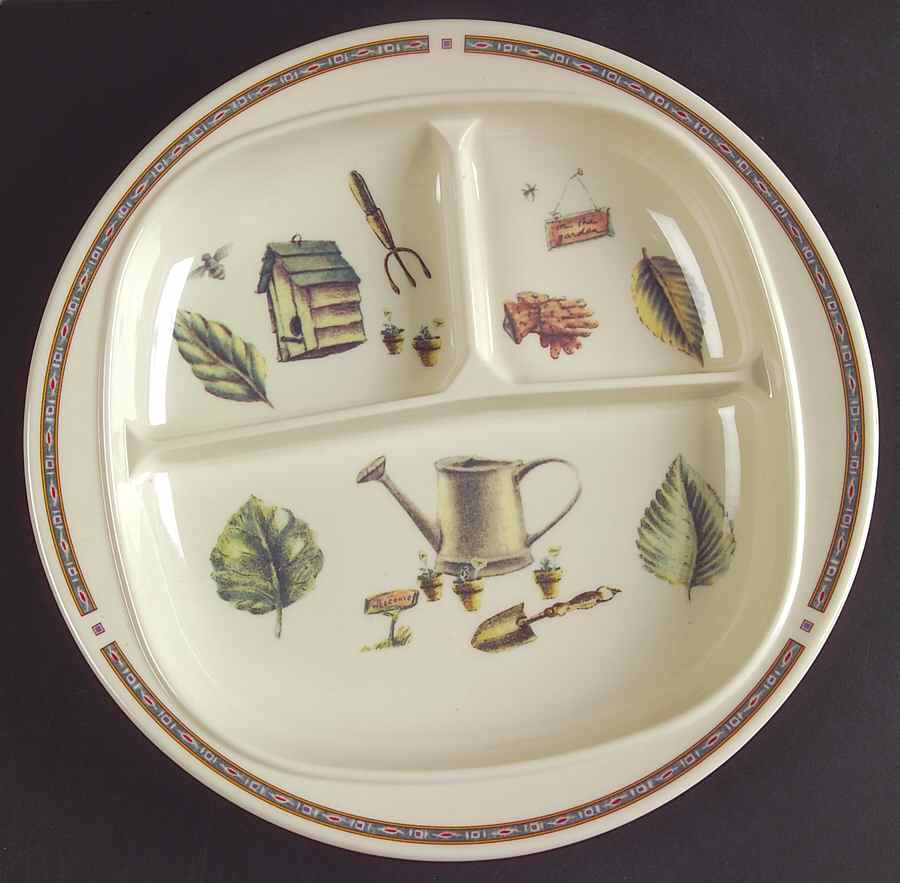 Naturewood Melamine Adult Divided Plate by Pfaltzgraff-1